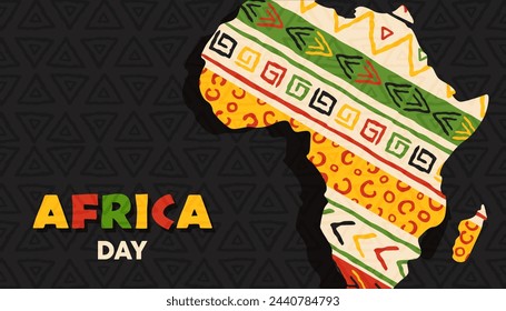 Africa day tribal art continent shape celebrating African unity . Eps 10 vector ilustration
