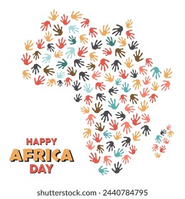 Africa day tribal art continent shape celebrating African unity . Eps 10 vector ilustration