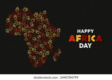 Africa day tribal art continent shape celebrating African unity . Eps 10 vector ilustration