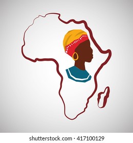 Africa design. map icon. Flat illustration