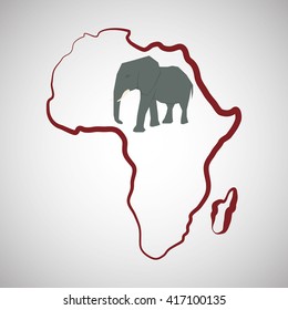 Africa design. map icon. Flat illustration