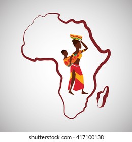 Africa design. map icon. Flat illustration