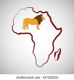 Africa design. map icon. Flat illustration