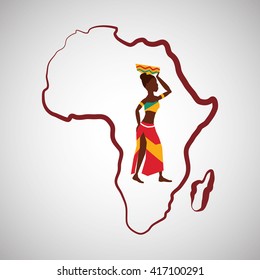 Africa design. map icon. Flat illustration