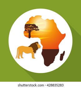 Africa design. map icon. Flat illustration