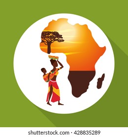 Africa design. map icon. Flat illustration