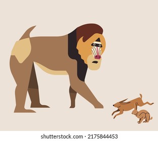 africa designs elements animal explorers icons sketch Vector collection