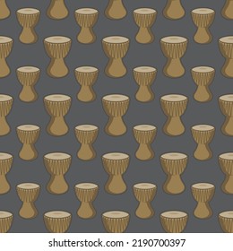 imagen vectorial de patrón transparente de africa djembe