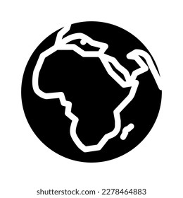 africa earth planet map glyph icon vector. africa earth planet map sign. isolated symbol illustration