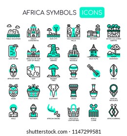 Africa Elements , Thin Line and Pixel Perfect Icons