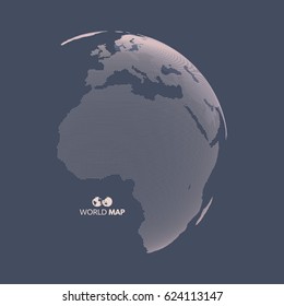 Africa and Europe. Earth globe. Global business marketing concept. Dotted style. Design for education, science, web presentations.