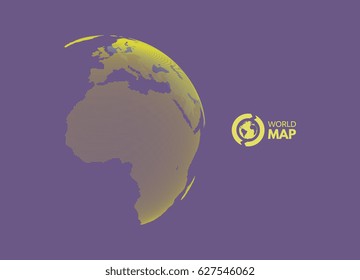 Africa and Europe. Earth globe. Global business marketing concept. Dotted style. Design for education, science, web presentations.