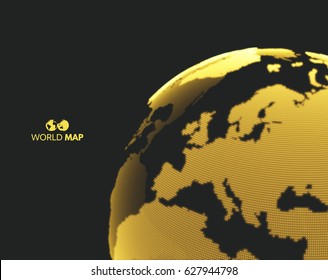 Africa and Europe. Earth globe. Global business marketing concept. Dotted style. Design for education, science, web presentations.