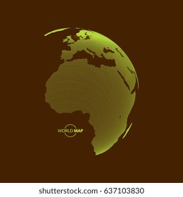 Africa and Europe. Earth globe. Global business marketing concept. Dotted style. Design for education, science, web presentations.