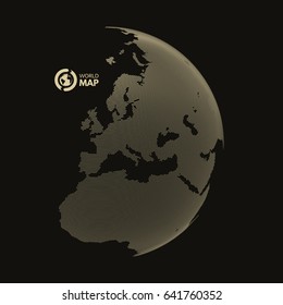 Africa and Europe. Earth globe. Global business marketing concept. Dotted style. Design for education, science, web presentations.