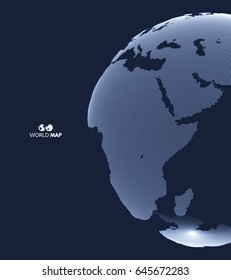 Africa and Europe. Earth globe. Global business marketing concept. Dotted style. Design for education, science, web presentations.