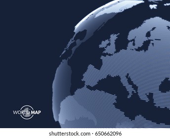 Africa and Europe. Earth globe. Global business marketing concept. Dotted style. Design for education, science, web presentations.