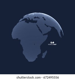 Africa and Europe. Earth globe. Global business marketing concept. Dotted style. Design for education, science, web presentations.