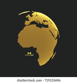 Africa and Europe. Earth globe. Global business marketing concept. Dotted style. Design for education, science, web presentations.