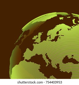 Africa and Europe. Earth globe. Global business marketing concept. Dotted style. Design for education, science, web presentations.