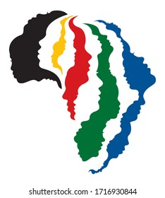 Africa face profiles African colours