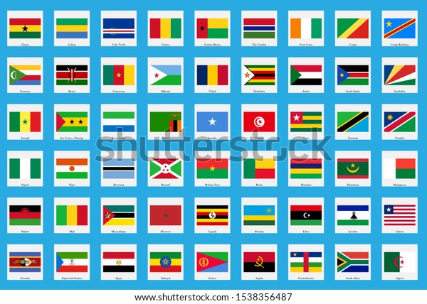 Africa Flag Icon 54 Countries Stock Vector (Royalty Free) 1538356487