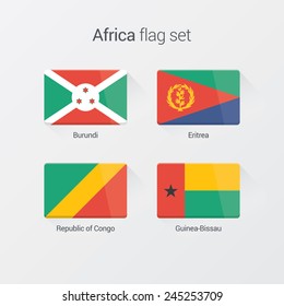 Africa flag set. Flat design