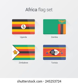 Africa flag set. Flat design