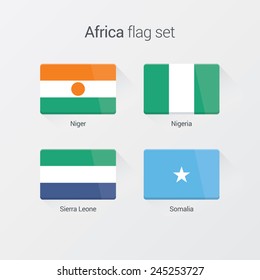 Africa flag set. Flat design