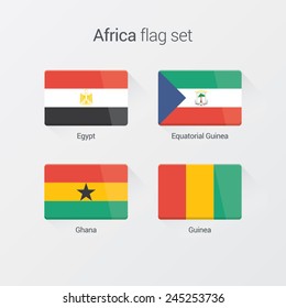 Africa flag set. Flat design