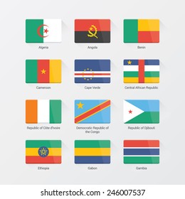 Africa flag set. Flat design