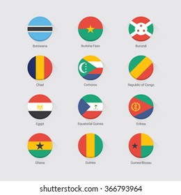 Africa flag set. Flat design