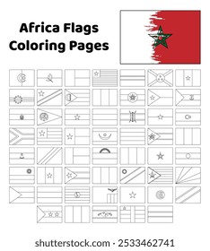 Africa flags coloring pages for kids