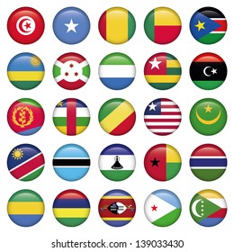 Africa Flags Round Buttons