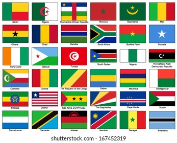 Africa Flags Vector Set