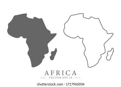 Afrika flach oder zeilenweise Karte. Vektorillustration einzeln.
