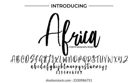 Africa Font Stylish brush painted an uppercase vector letters, alphabet, typeface