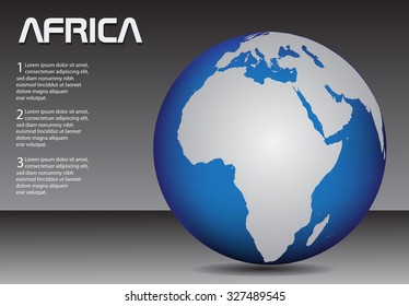 Africa globe. Earth globe vector.