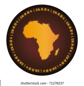 Africa globe frame  vector map