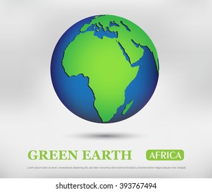 Africa globe.Green Earth.Earth globe vector design.