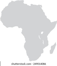 Africa Gray Map Isolated On White Stock Vector (Royalty Free) 249014086 ...