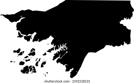 Africa Guinea Bissau Map vector map.Hand drawn minimalism style.