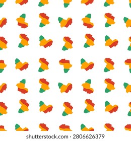 Africa Heart Seamless Pattern Flat Design Juneteenth Background