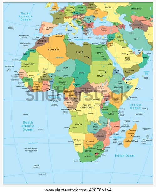 Africa Highly Detailed Editable Political Map Vector 1345