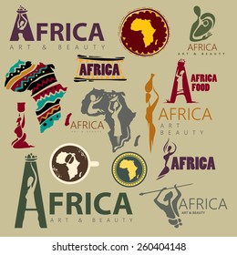 Africa Icon Collection, Abstract African Style (Vector Art)