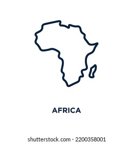 africa icon from africa collection. Thin linear africa, map, travel outline icon isolated on white background. Line vector africa sign, symbol for web and mobile