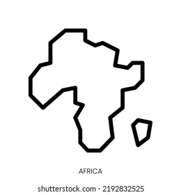 africa icon. Line Art Style Design Isolated On White Background