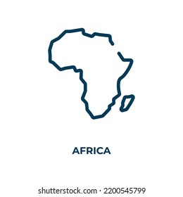 Africa icon. Linear vector illustration from africa collection. Outline africa icon vector. Thin line symbol for use on web and mobile apps, logo, print media.