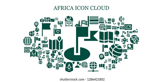  africa icon set. 93 filled africa icons. Simple modern icons about  - Flag, Hassan mosque, Map, Earth, Flags, Earth globe, Rhino, World, Elephant, Planet earth, Globe, Fennec