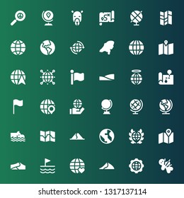 africa icon set. Collection of 36 filled africa icons included Voodoo, Global, Dune, World, Flag, Dunes, Map, Hippo, Earth, Earth globe, Globe, Planet earth, Camel, Pacifism